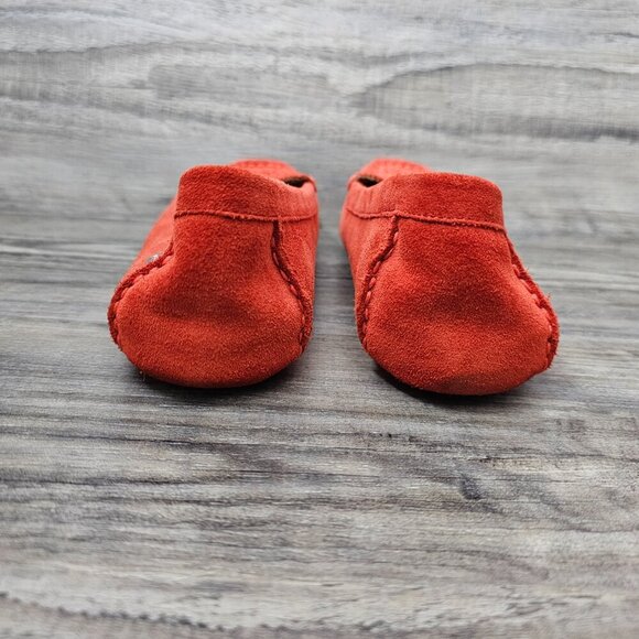 UGG Clair Suede Cutout Slip on Orange Flat Driving Loafer Shoe - Picture 7 of 11